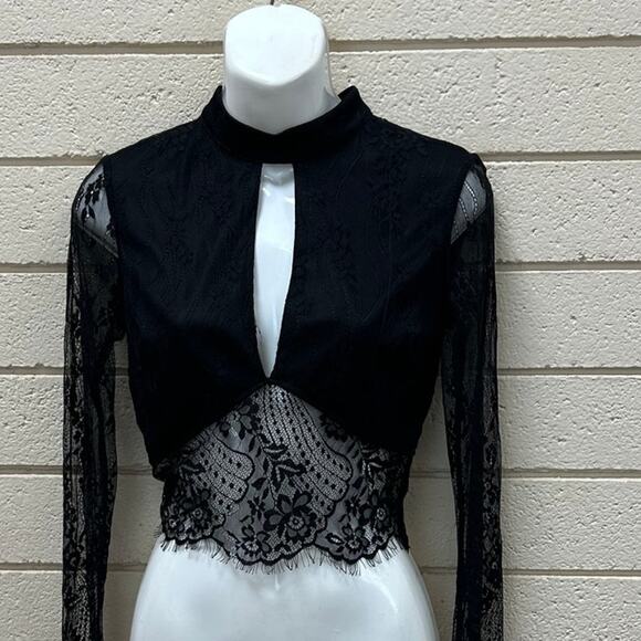 Lush Black Lace Top size S - Picture 1 of 8